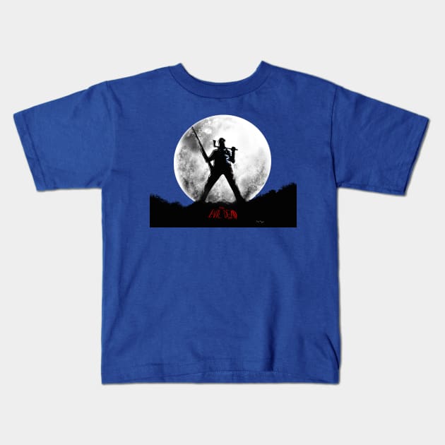 Evil Dead Moon Pose Kids T-Shirt by DougSQ